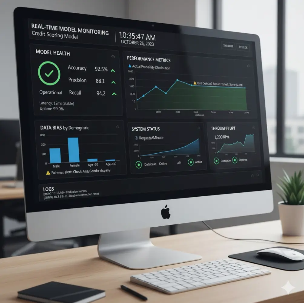 Financial AI systems increasingly rely on dashboards that visualize live drift metrics and performance trends