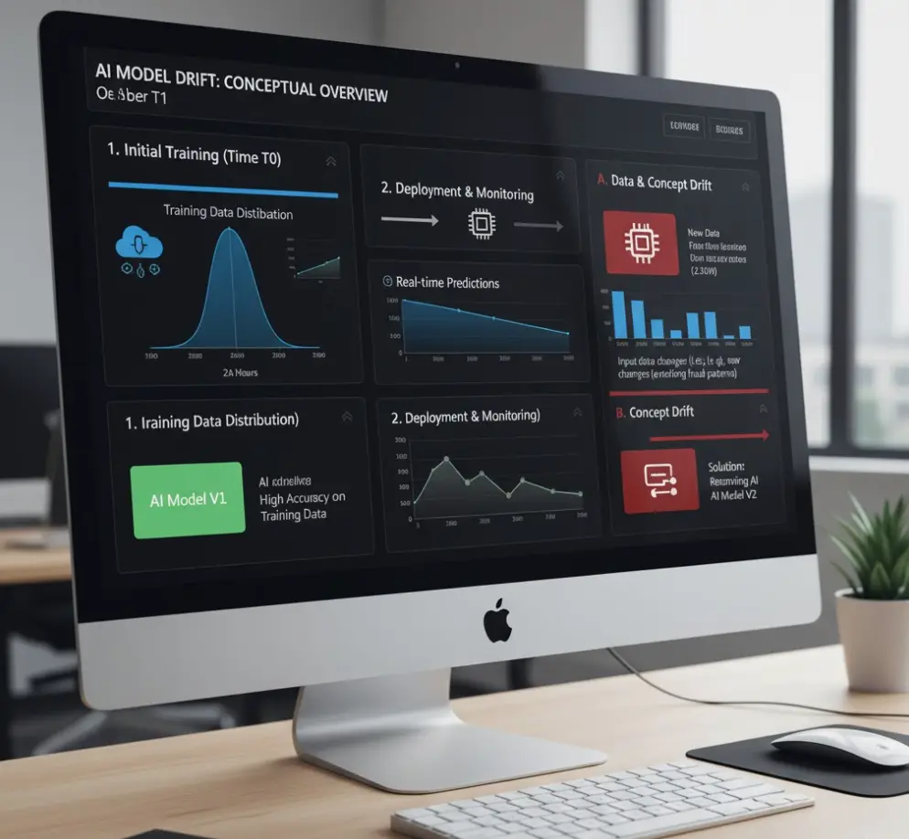 Concept drift and data drift can silently degrade model accuracy if not detected early