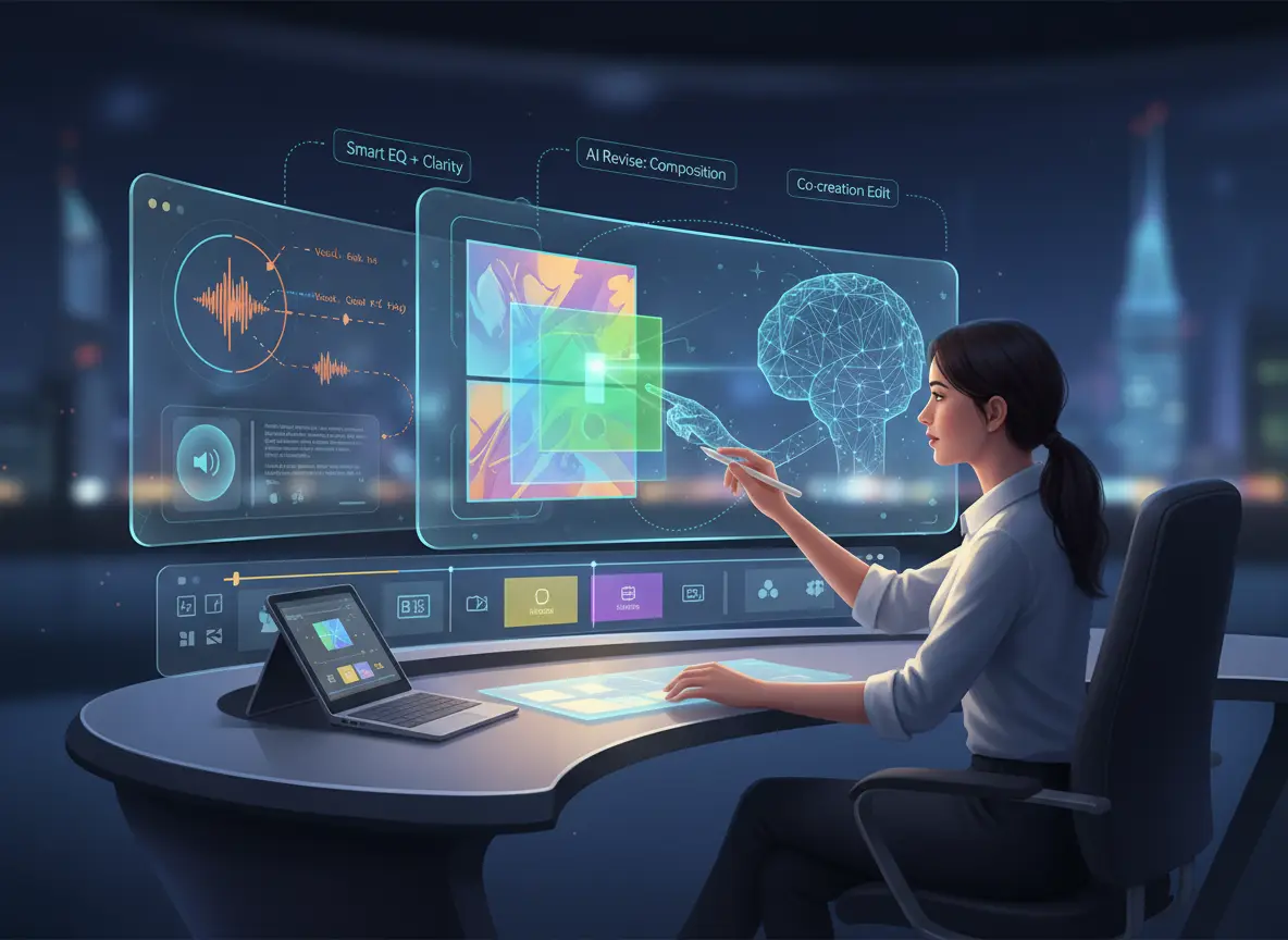 Conceptual illustration of multi-pass human + AI collaboration