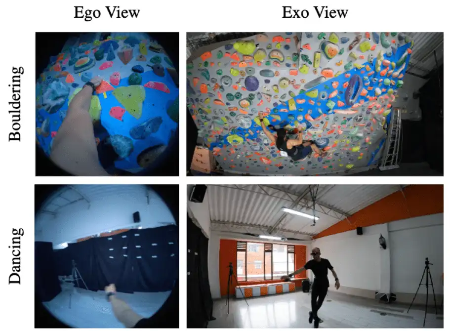 Ego-Exo4D - エゴビューとエクソビューのサンプル