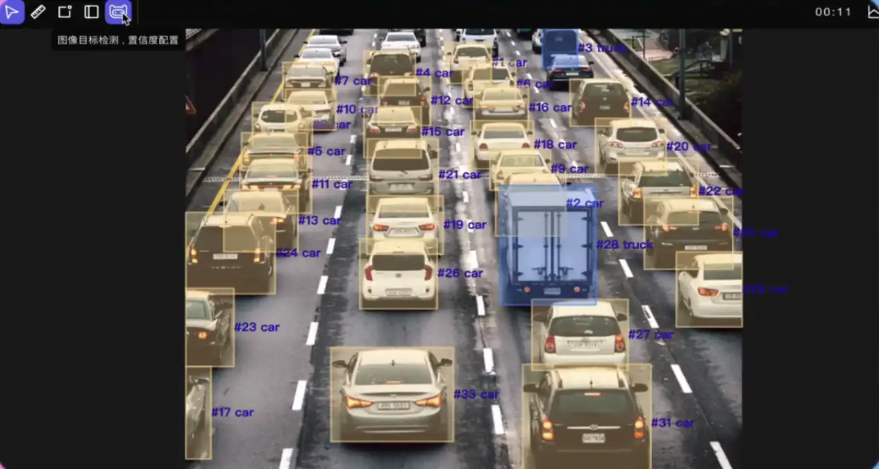 Frame-by-frame object annotation with bounding boxes and labels