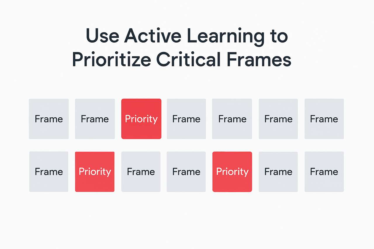 Active learning to prioritize critical frames
