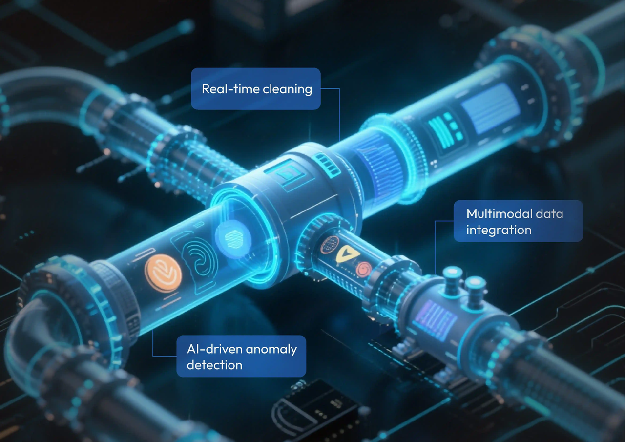 Emerging innovations include real-time cleaning, multimodal integration, and AI-driven automation Emerging innovations include real-time cleaning, multimodal integration, and AI-driven automation