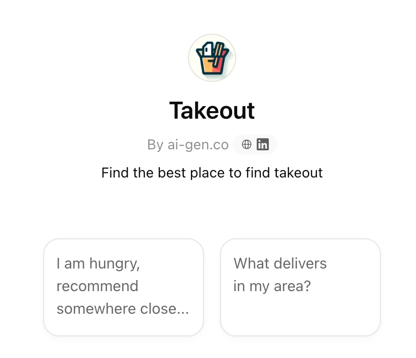 Plan your takeout orders with ChatGPT
